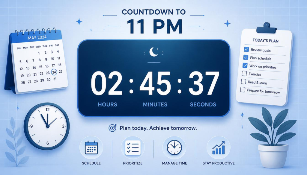 Countdown to 11 PM for Daily Planning